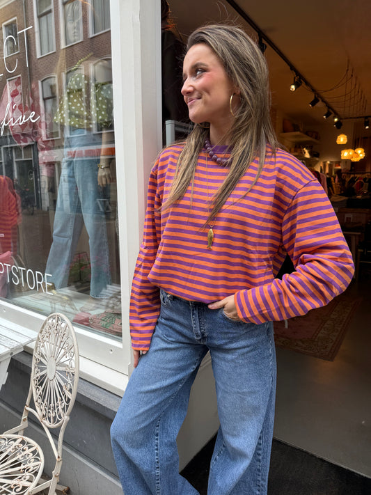 Sophie longsleeve orange/purple