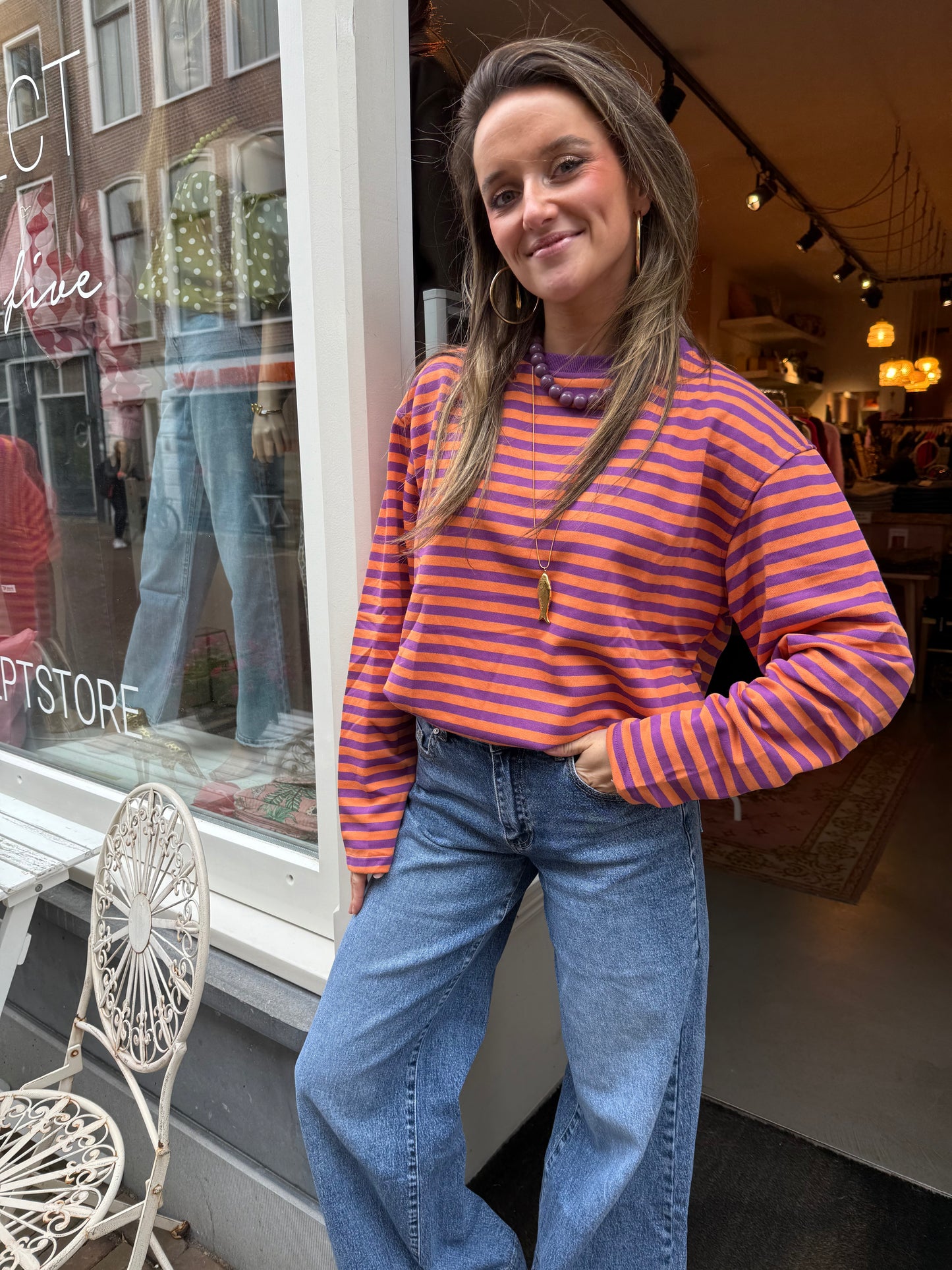 Sophie longsleeve orange/purple