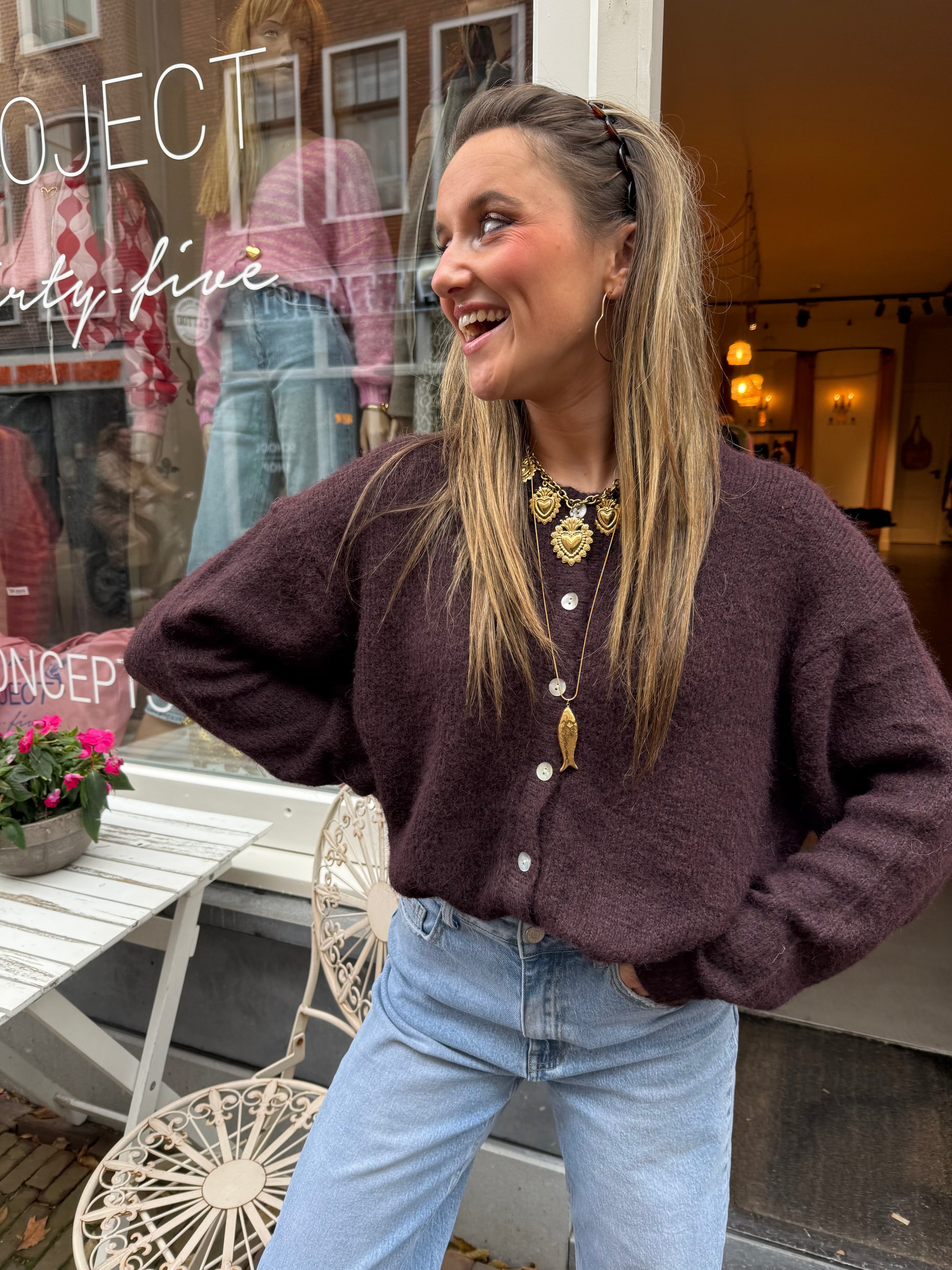 Gigi cardigan maroon - Project 35