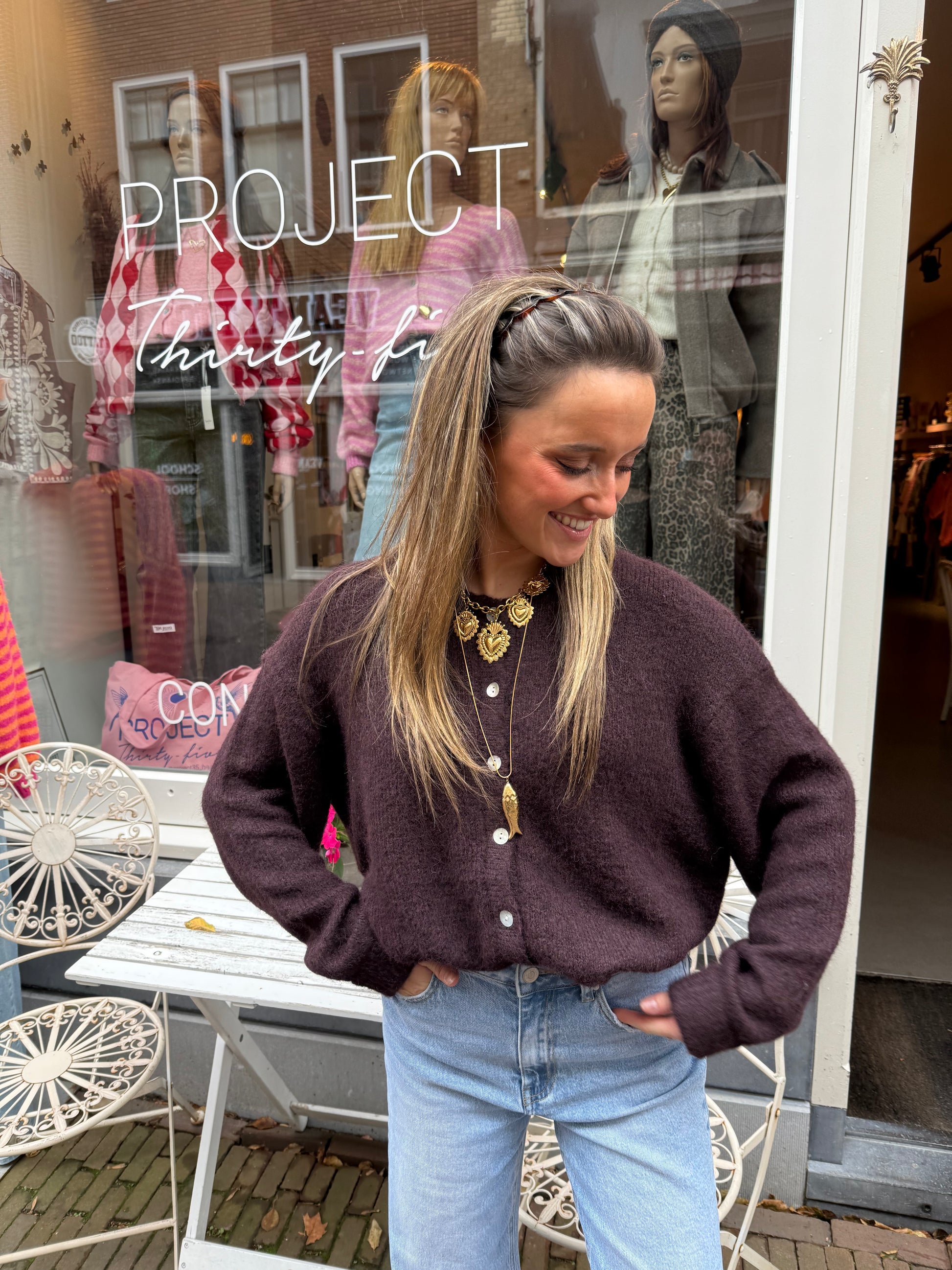 Gigi cardigan maroon - Project 35