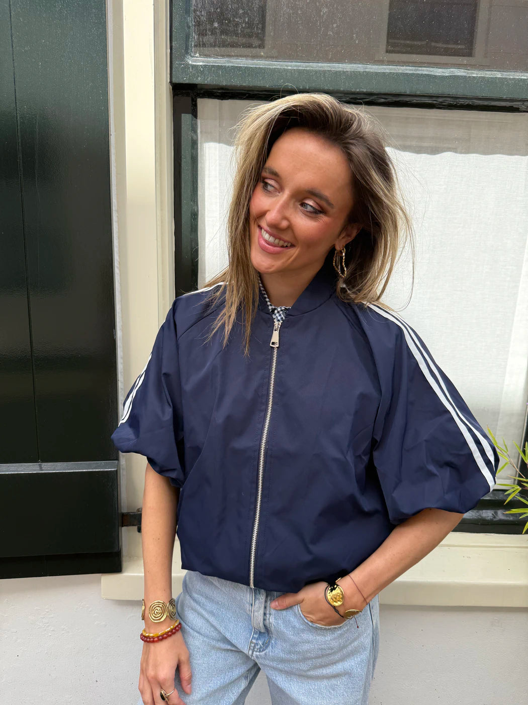Jaimy jasje streep navy/wit