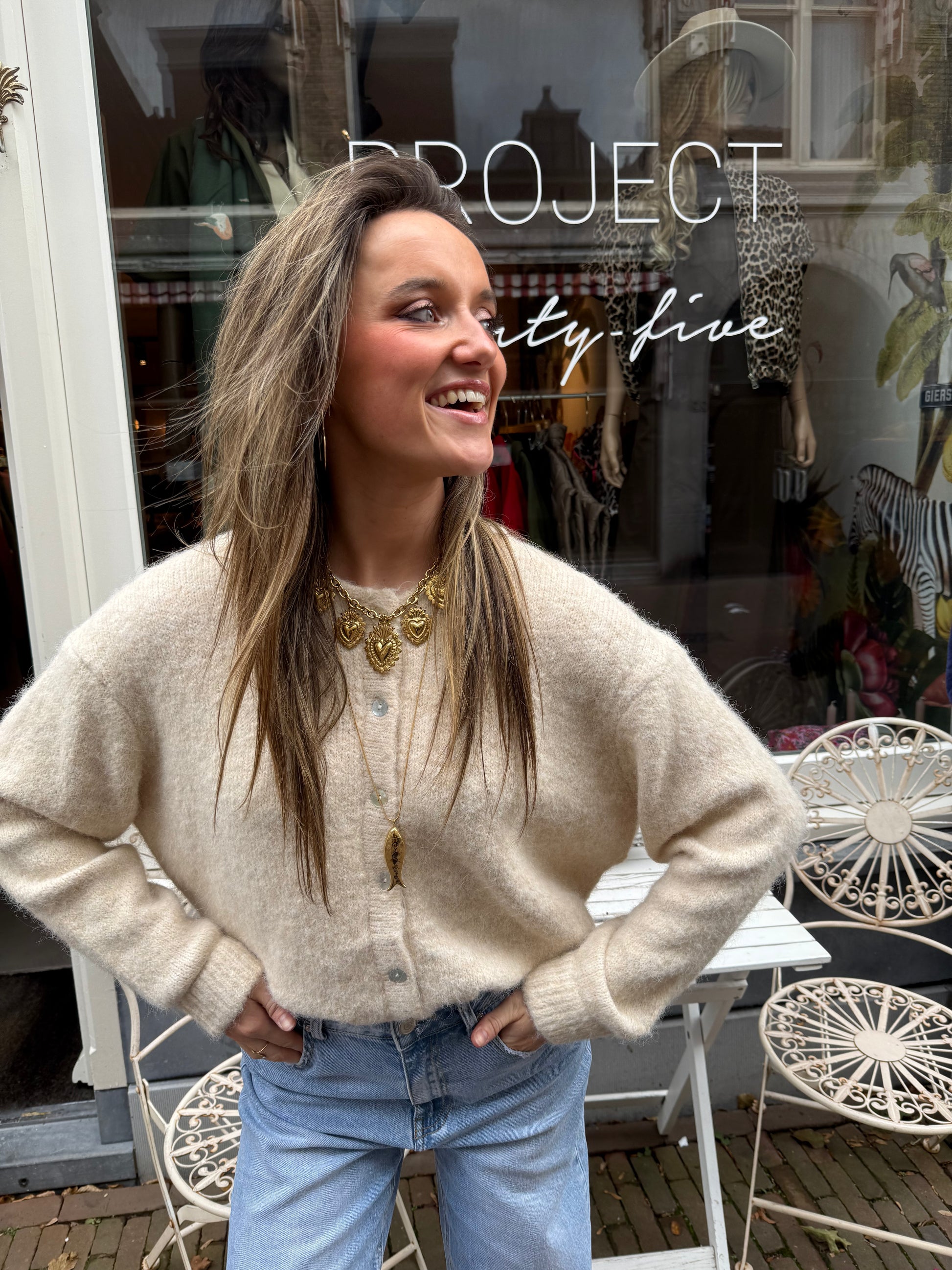 Gigi cardigan ecru - Project 35