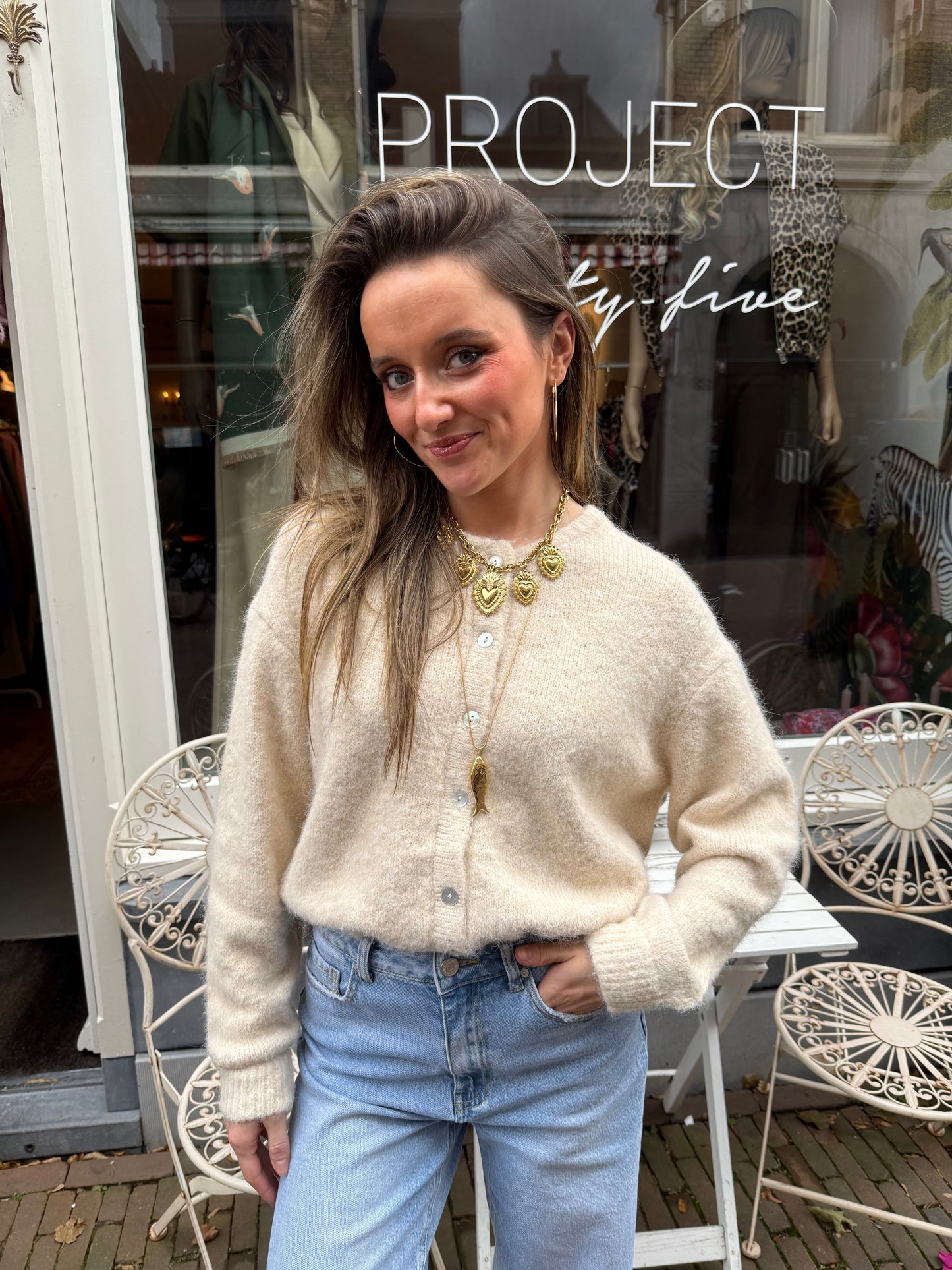 Gigi cardigan ecru - Project 35