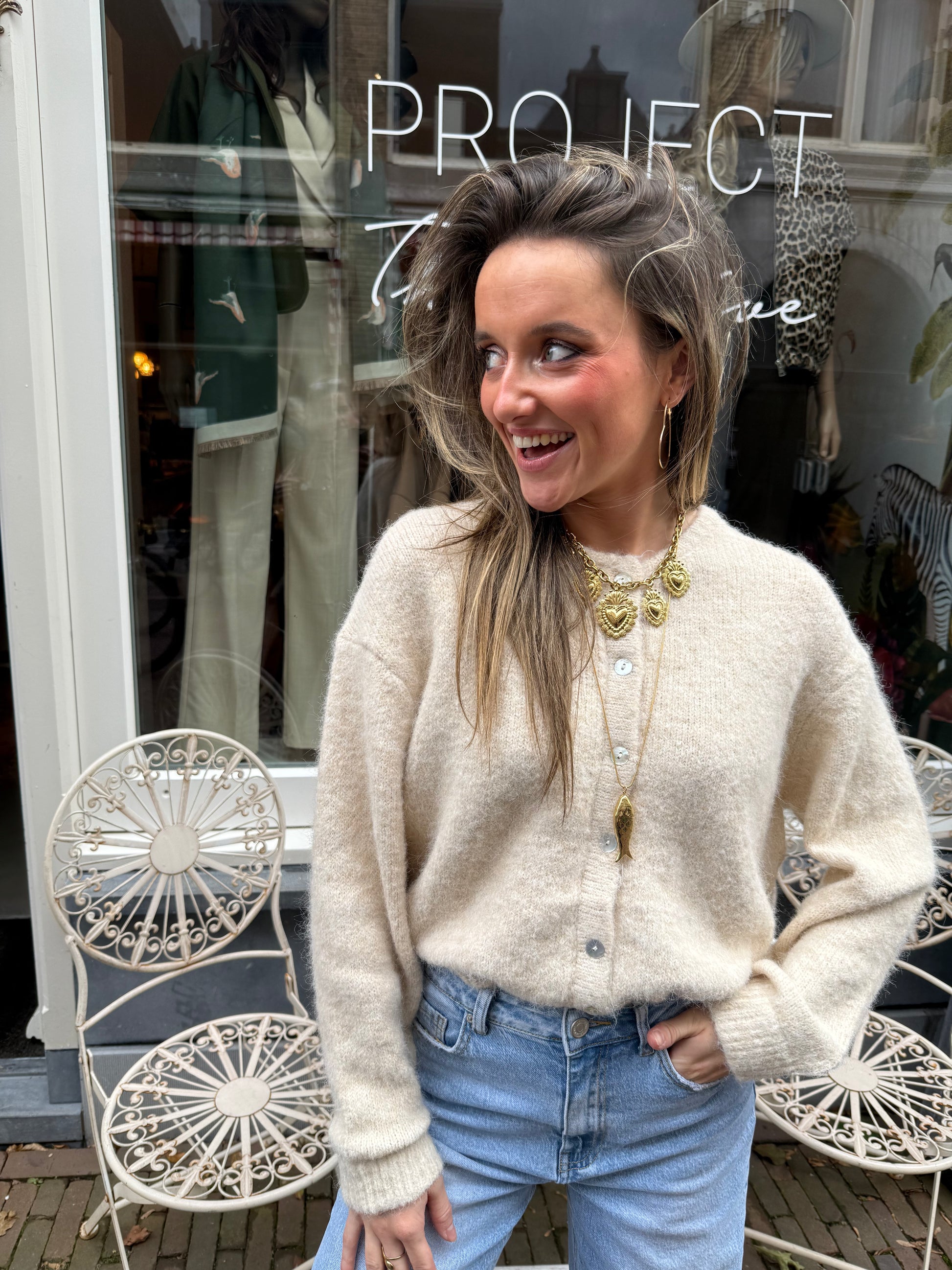 Gigi cardigan ecru - Project 35