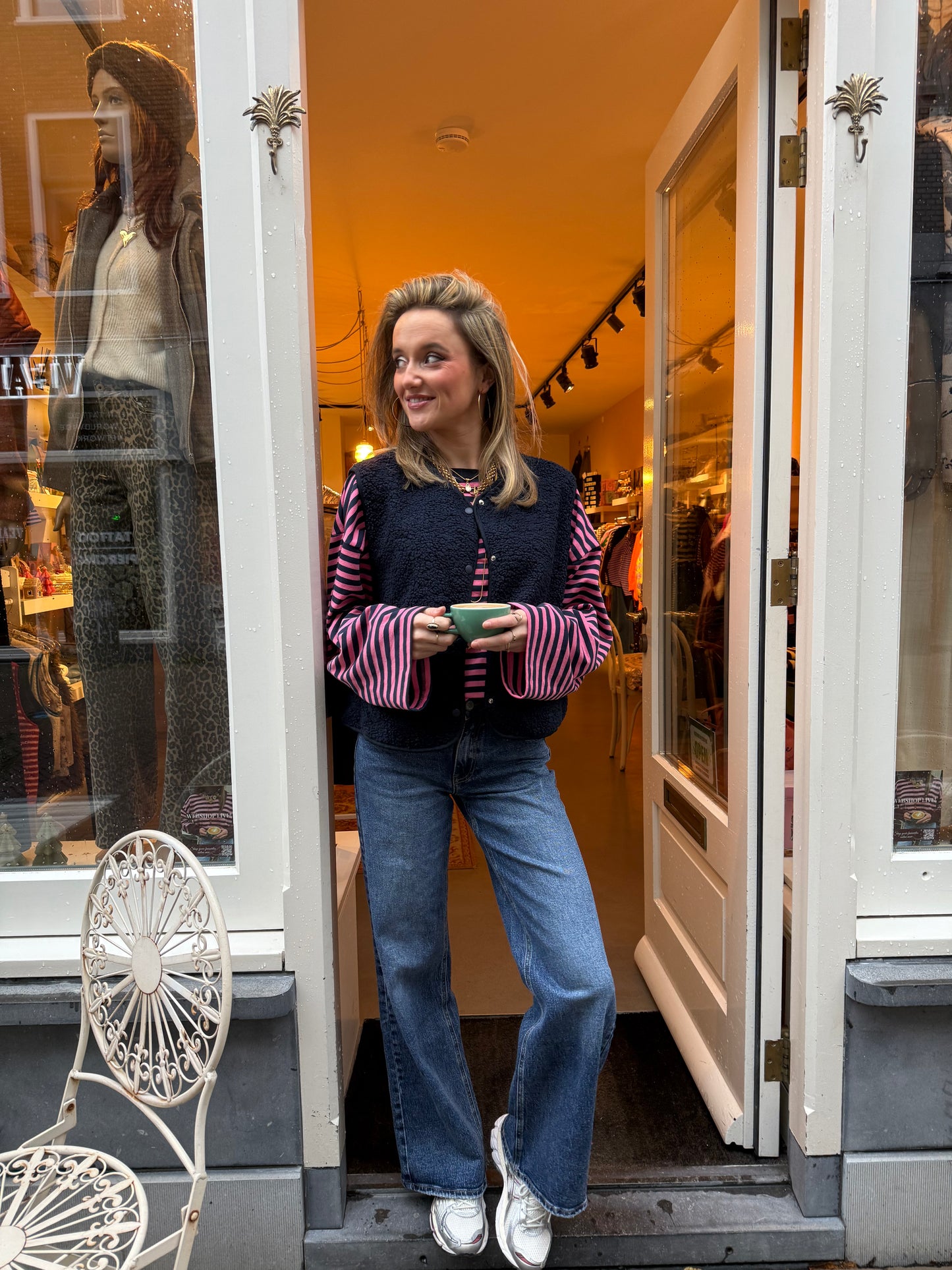 Vera teddy gilet navy