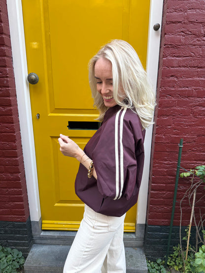 Jaimy jasje streep bordeaux/wit