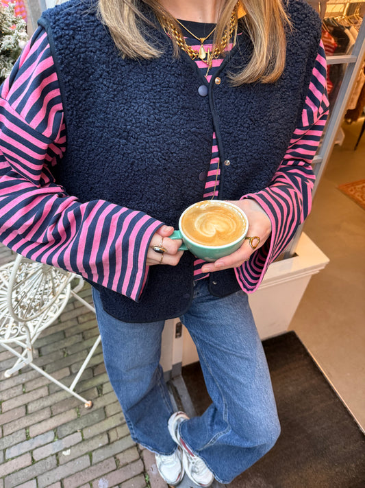 Vera teddy gilet navy