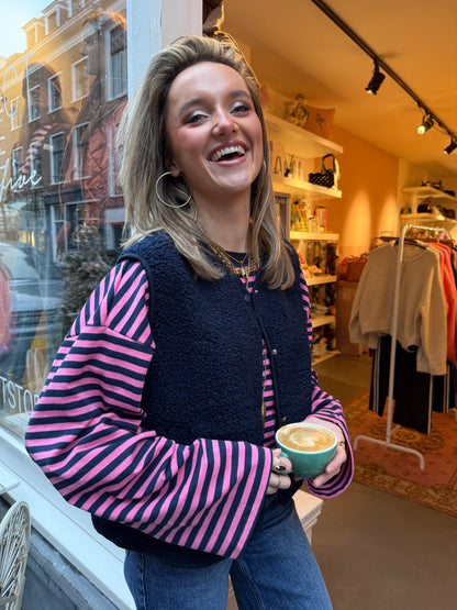 Vera teddy gilet navy