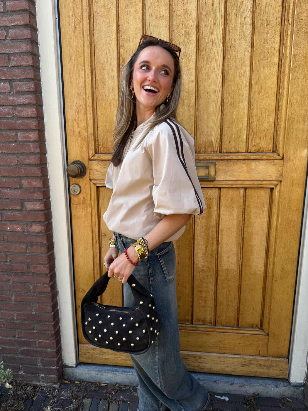 Jaimy jasje streep beige/bruin