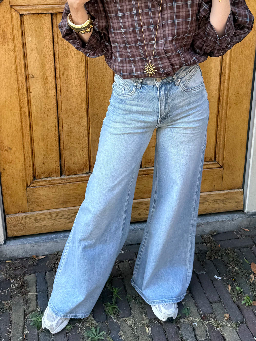 Mae jeans extra wide leg light blue
