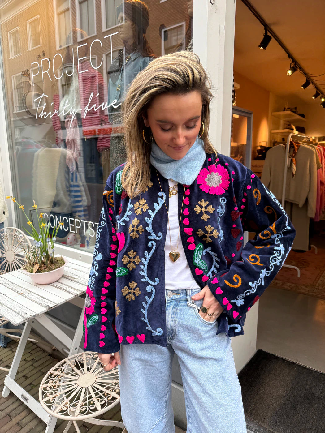 Eyecatcher jacket peacock navy blue