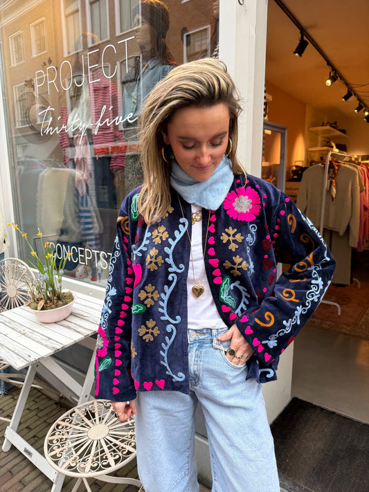 Eyecatcher jacket peacock navy blue