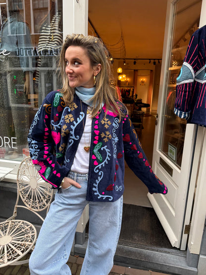 Eyecatcher jacket peacock navy blue