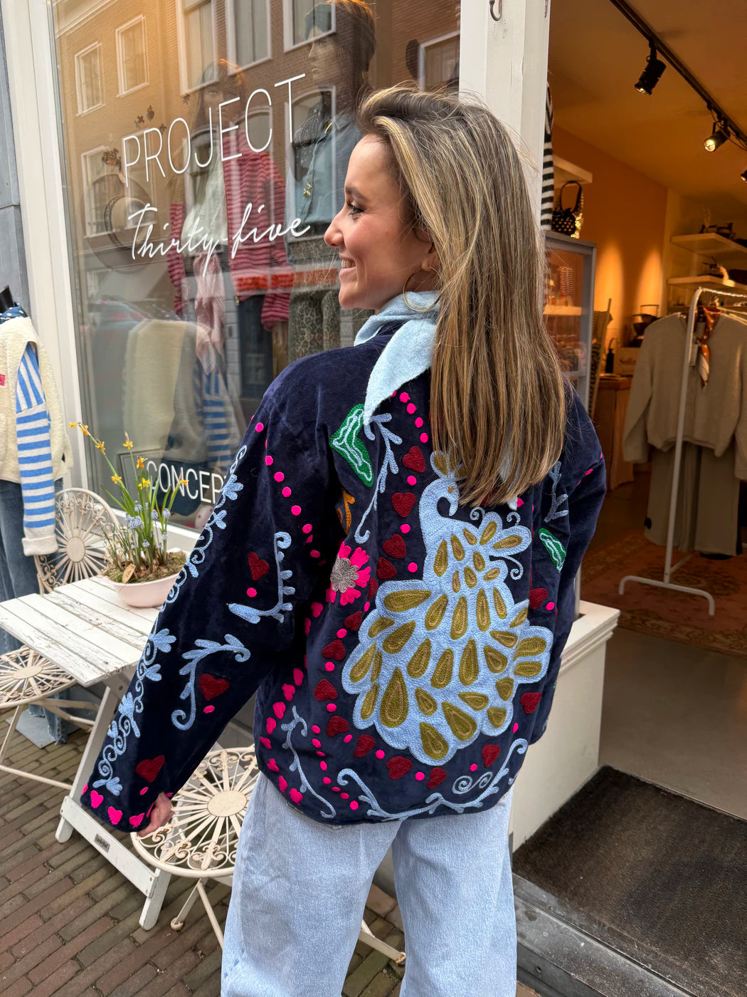 Eyecatcher jacket peacock navy blue