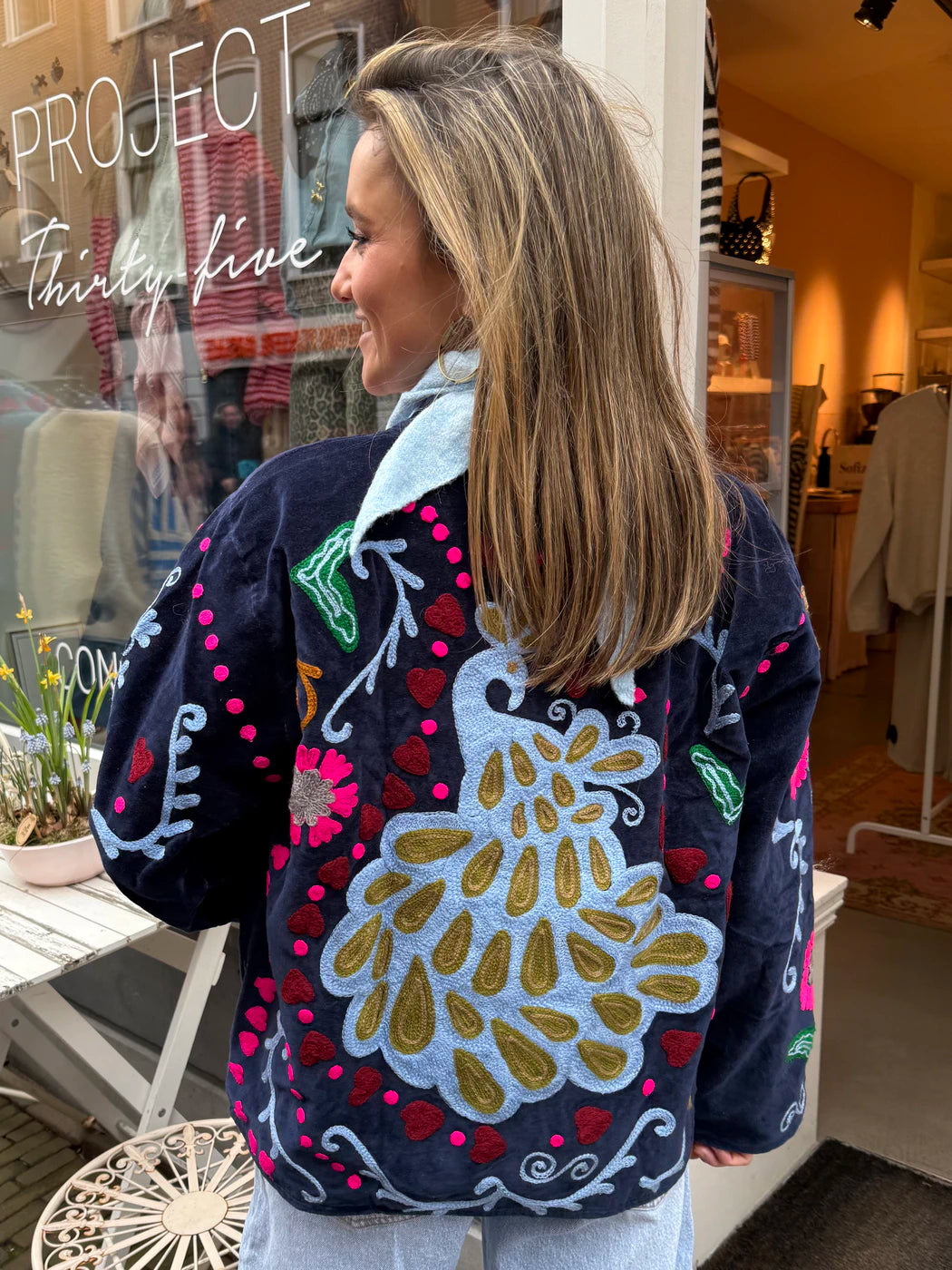 Eyecatcher jacket peacock navy blue