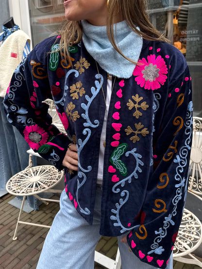 Eyecatcher jacket peacock navy blue