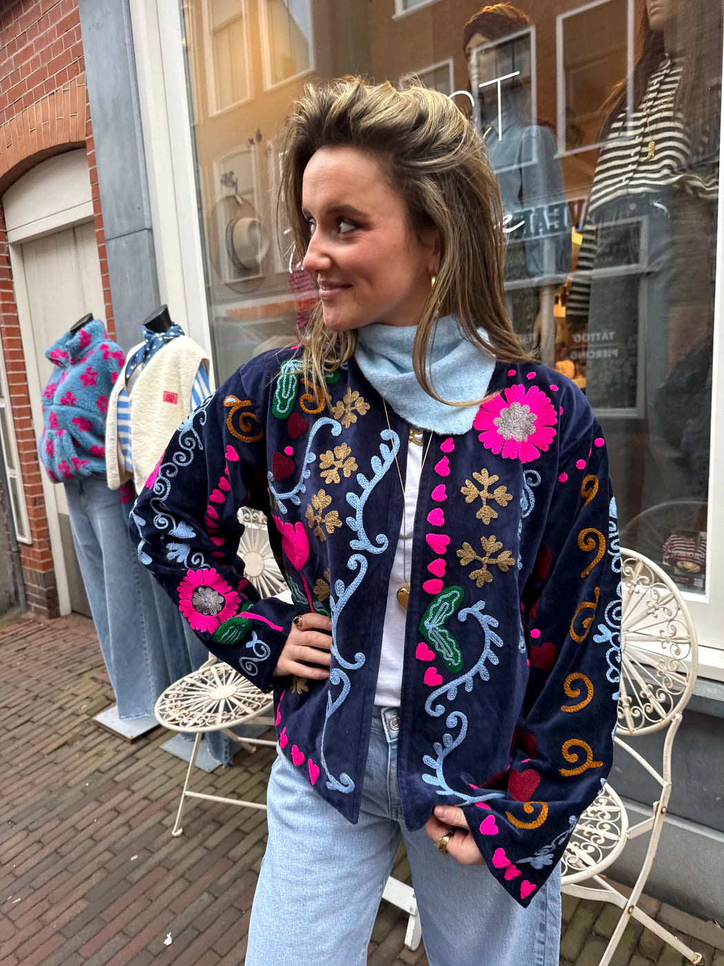 Eyecatcher jacket peacock navy blue