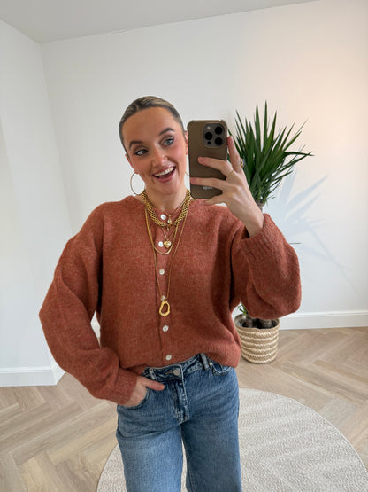 Gigi cardigan rust