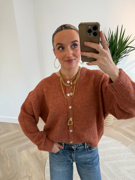 Gigi cardigan rust