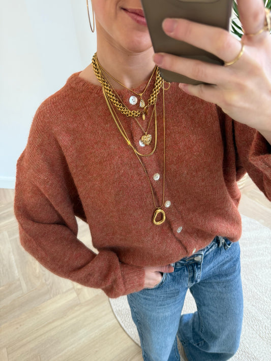 Gigi cardigan rust
