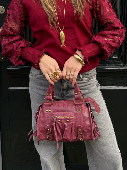 Macie leather bag burgundy - Project 35