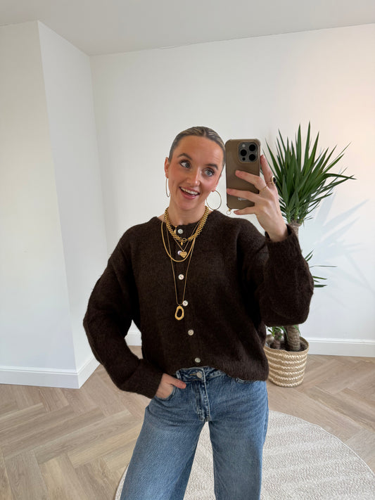 Gigi cardigan chocolate brown