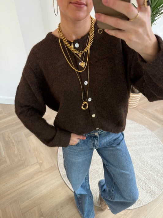 Gigi cardigan chocolate brown