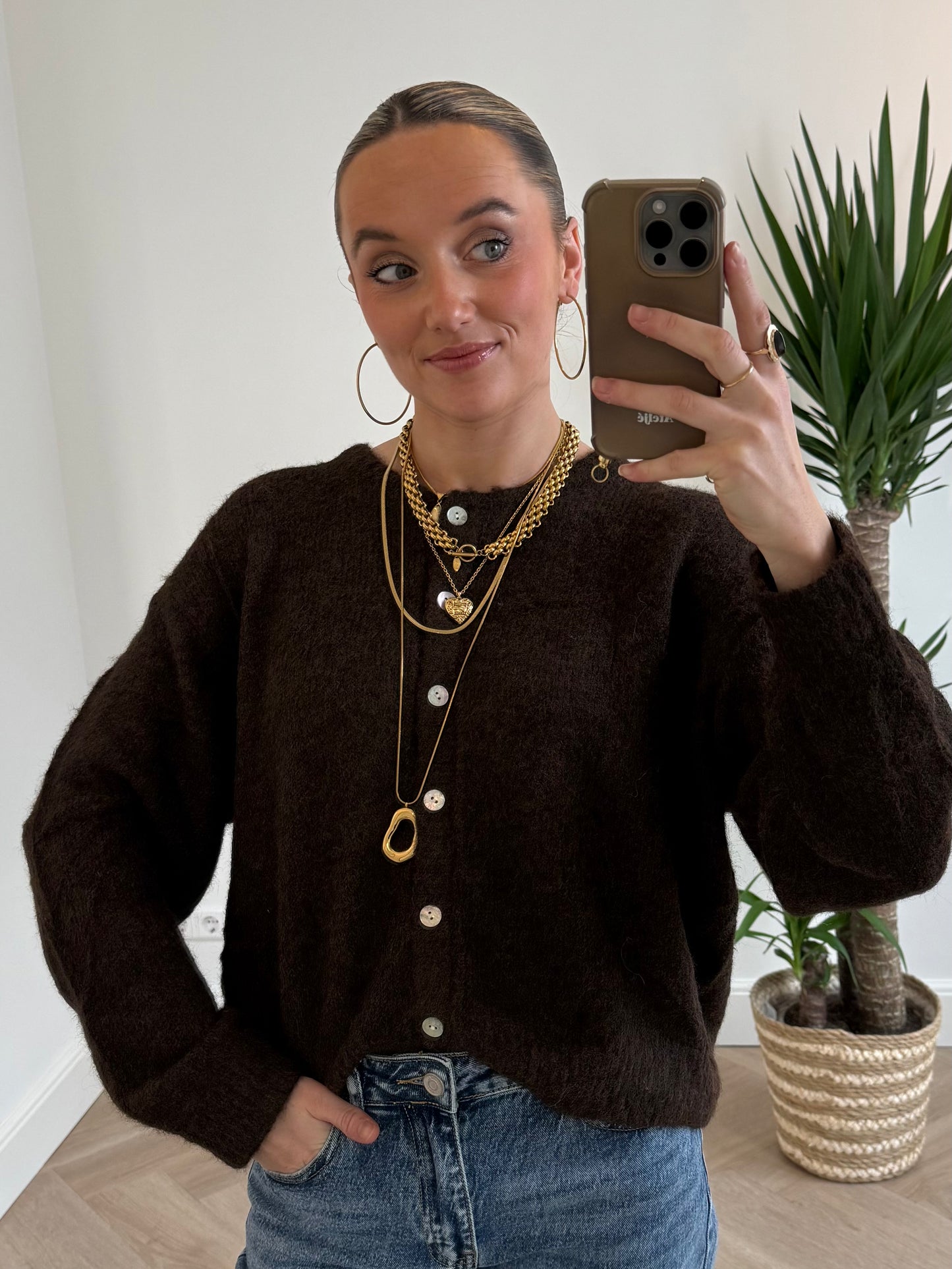 Gigi cardigan chocolate brown