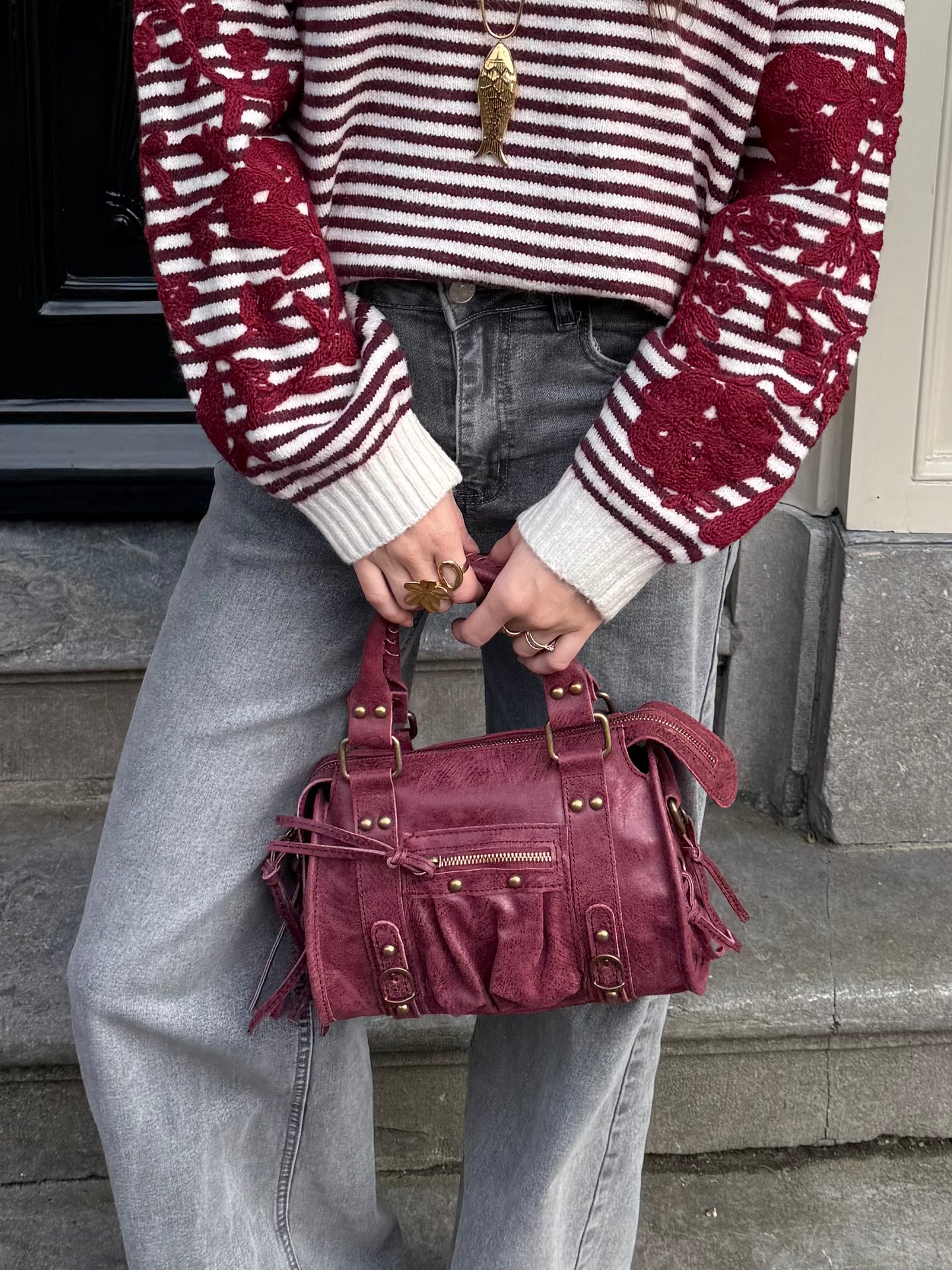 Macie leather bag burgundy - Project 35