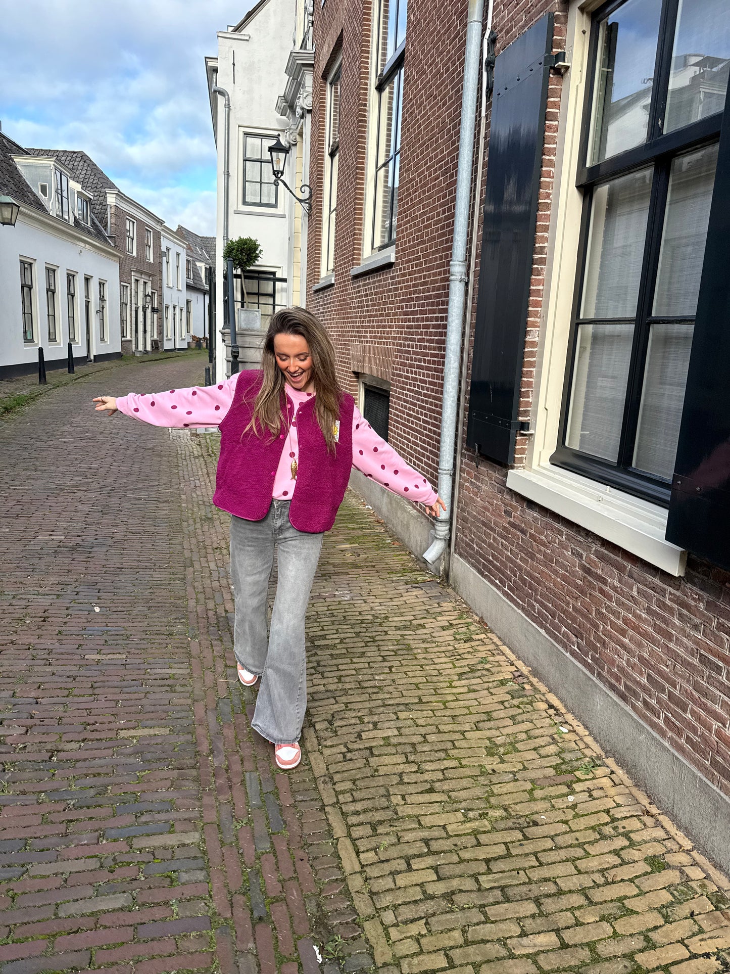 Julie pink polkadot sweater - Project 35