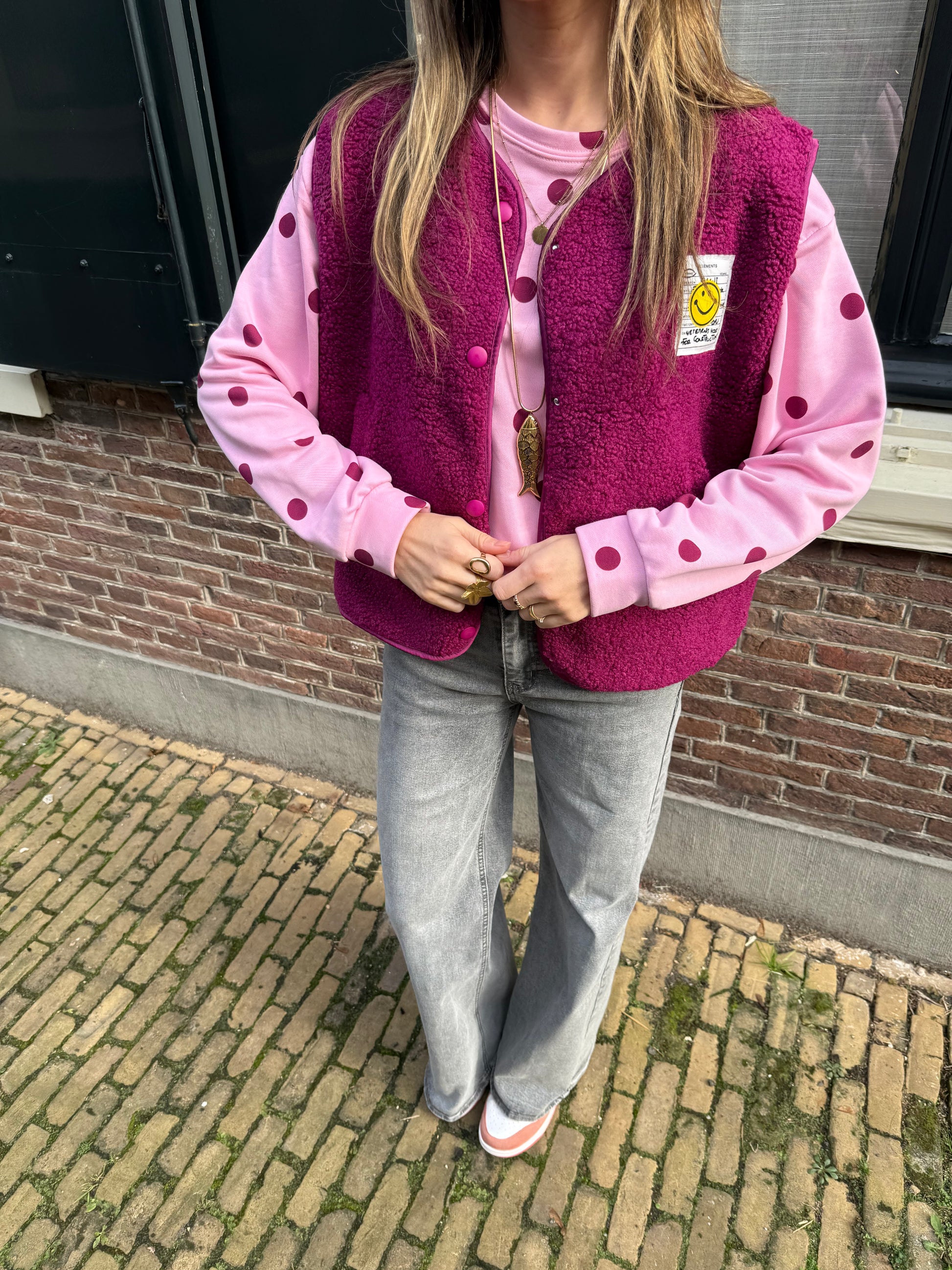 Julie pink polkadot sweater - Project 35