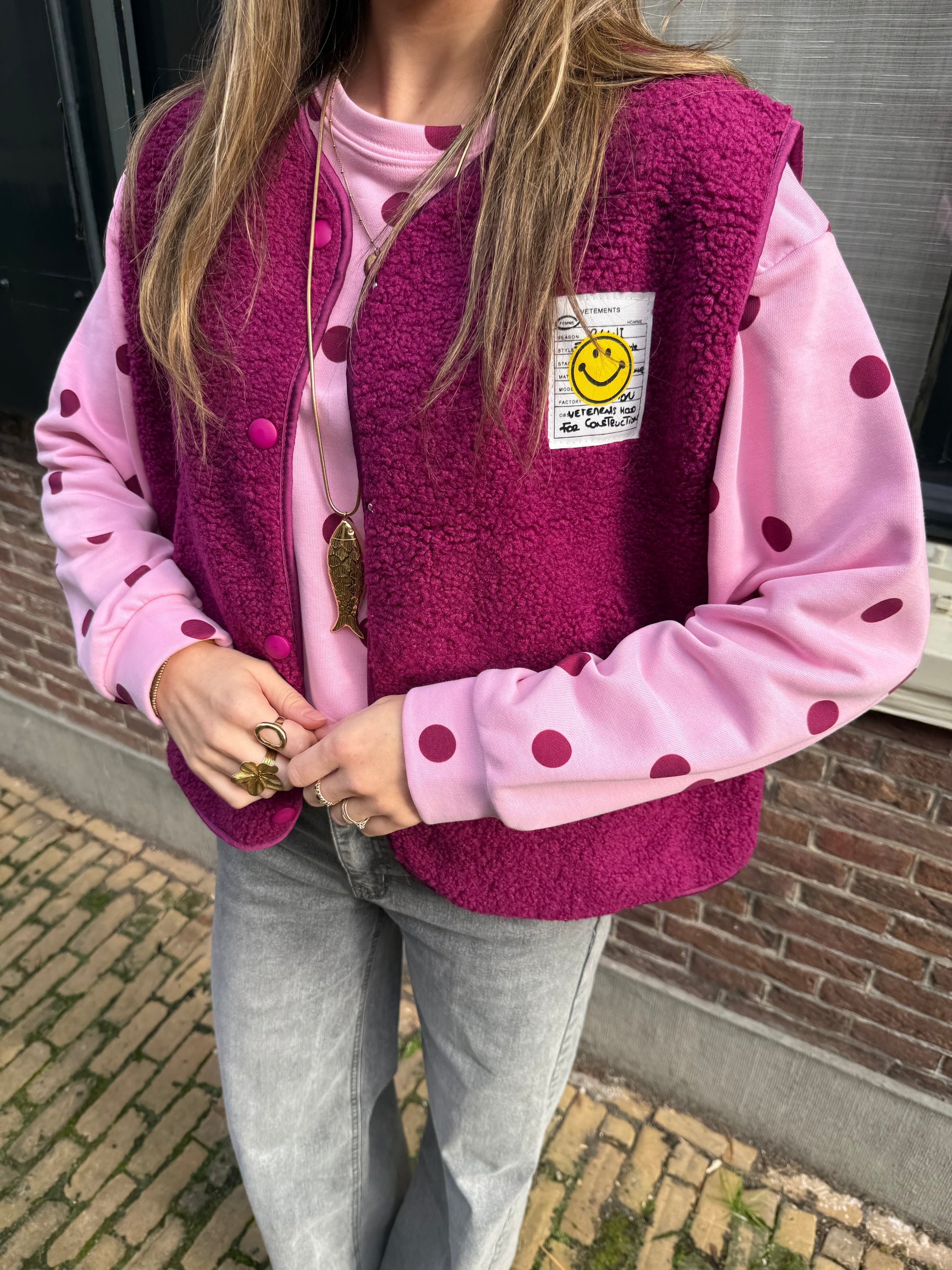 Julie pink polkadot sweater - Project 35