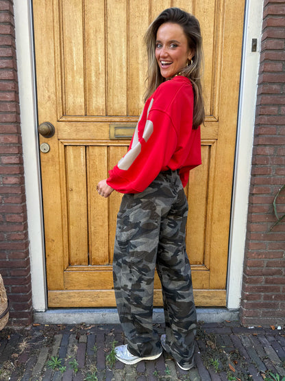 Lara camouflage barrel jeans