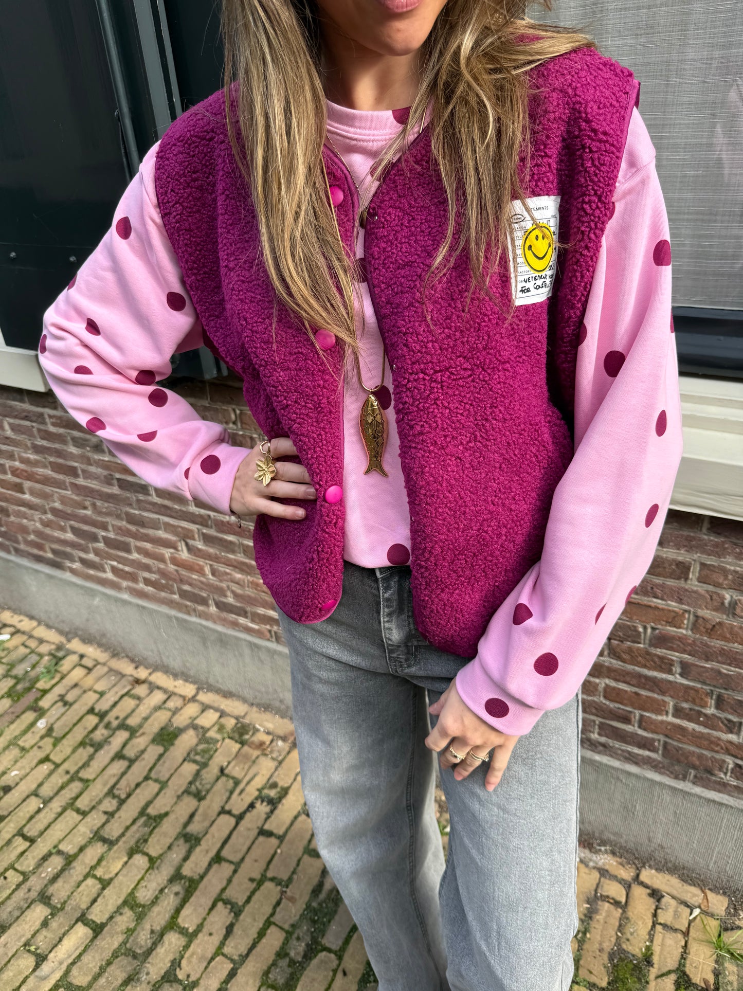 Julie pink polkadot sweater - Project 35