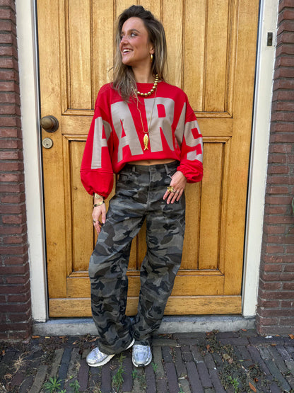 Lara camouflage barrel jeans