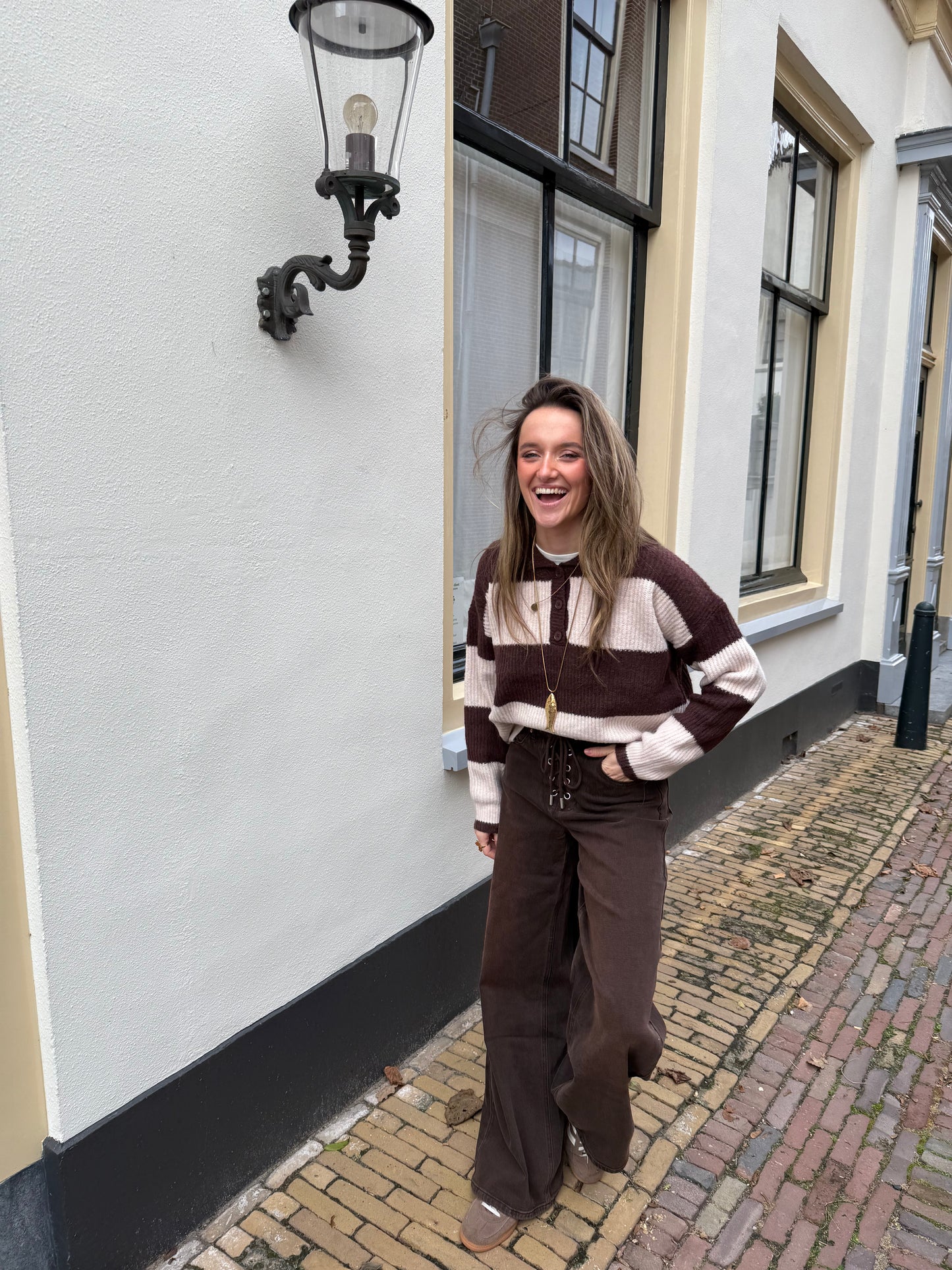 Charlotte knit brown/beige striped - Project 35