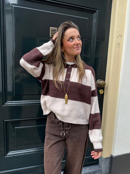 Charlotte knit brown/beige striped - Project 35