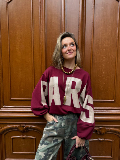 Paris sweater burgundy