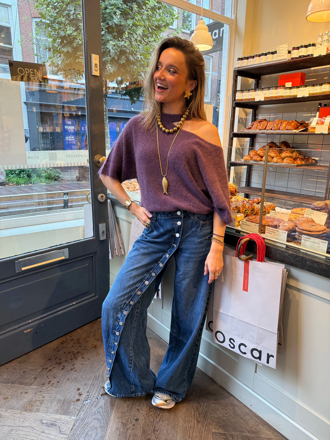 Bodi buttons jeans dark blue