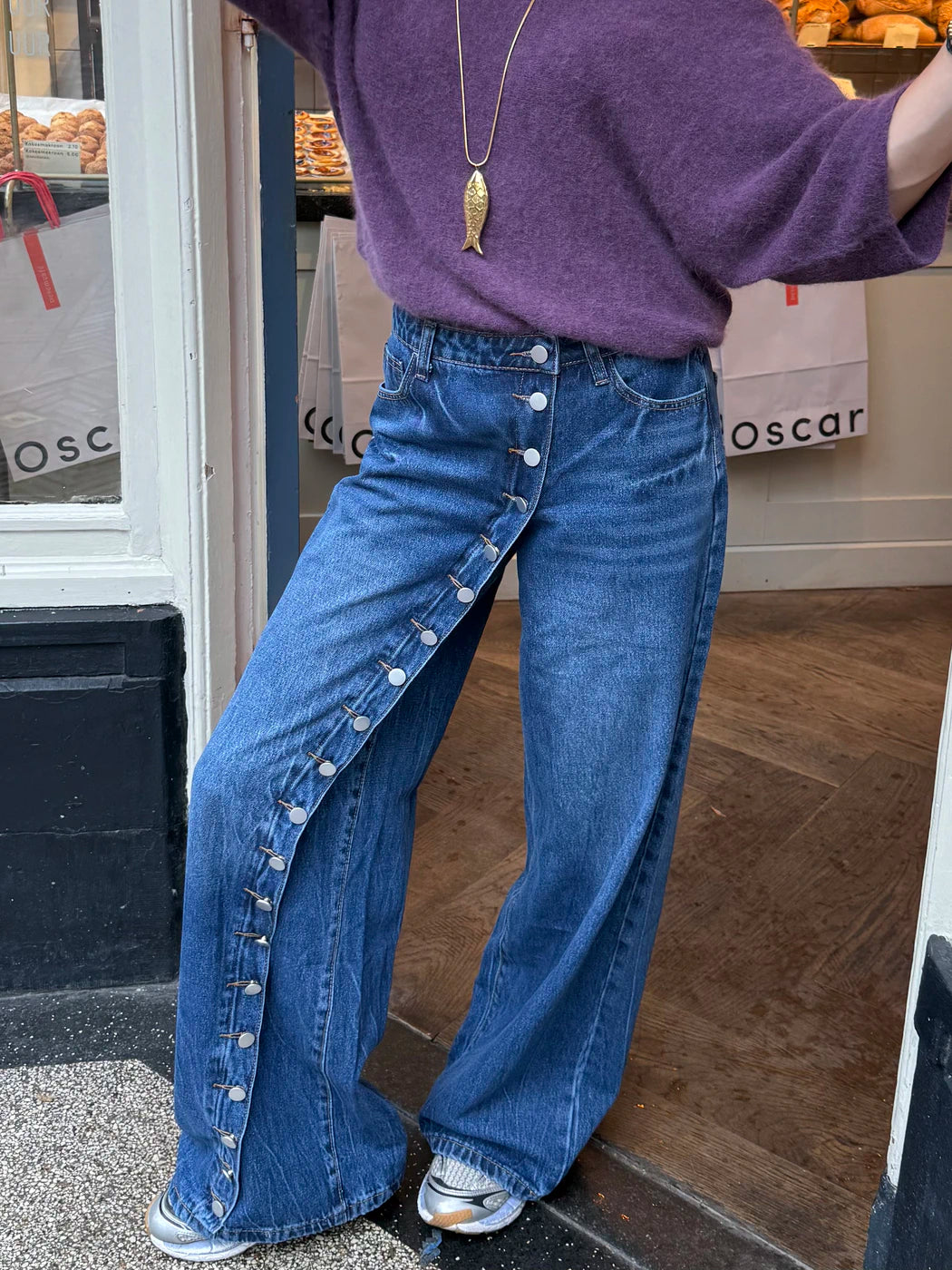 Bodi buttons jeans dark blue