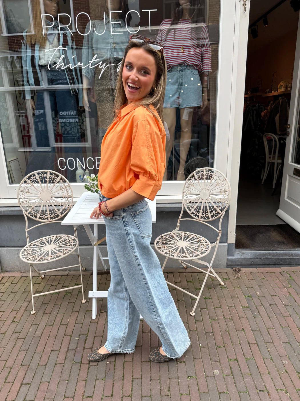 Noortje blouse oranje