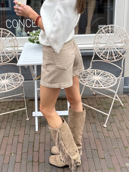 Diede shorts denim beige stretch