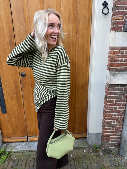 Marley gestreepte top & sjaaltje groen