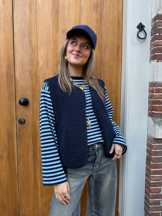 Vera teddy gilet navy