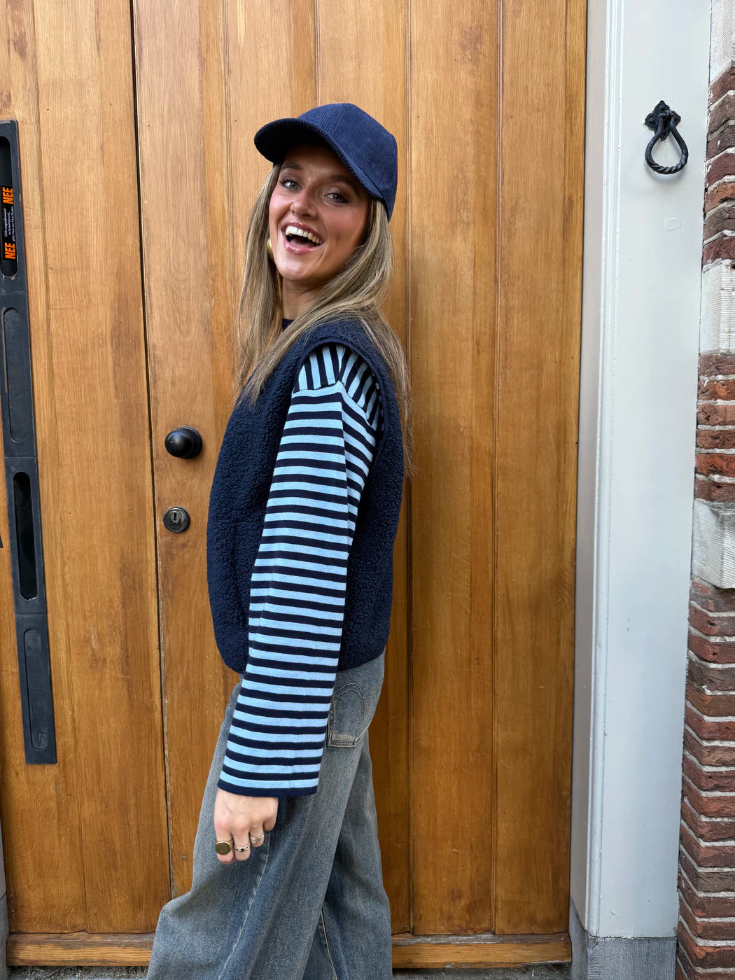 Vera teddy gilet navy
