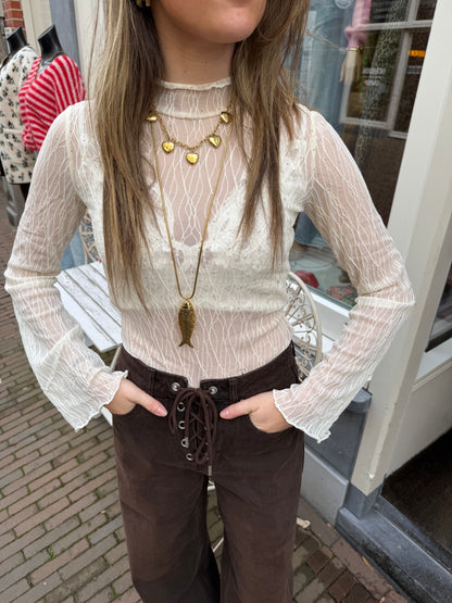 Ella mesh top off white - Project 35