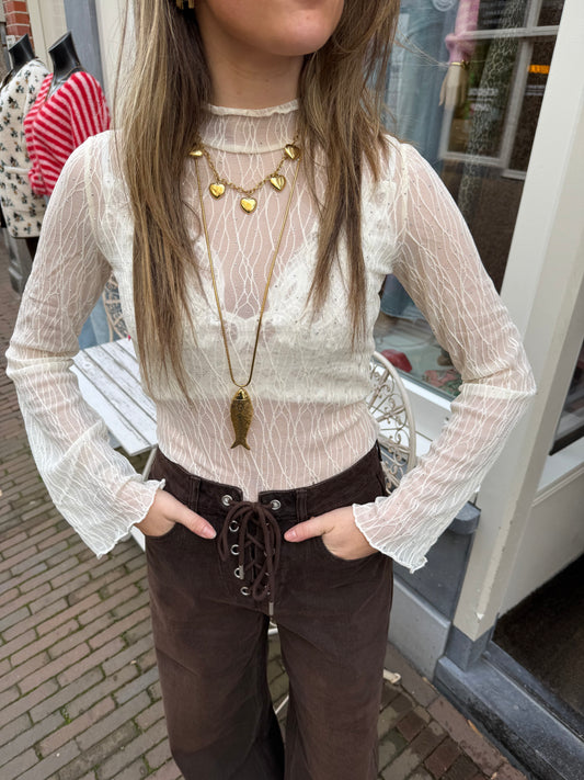 Ella mesh top off white - Project 35