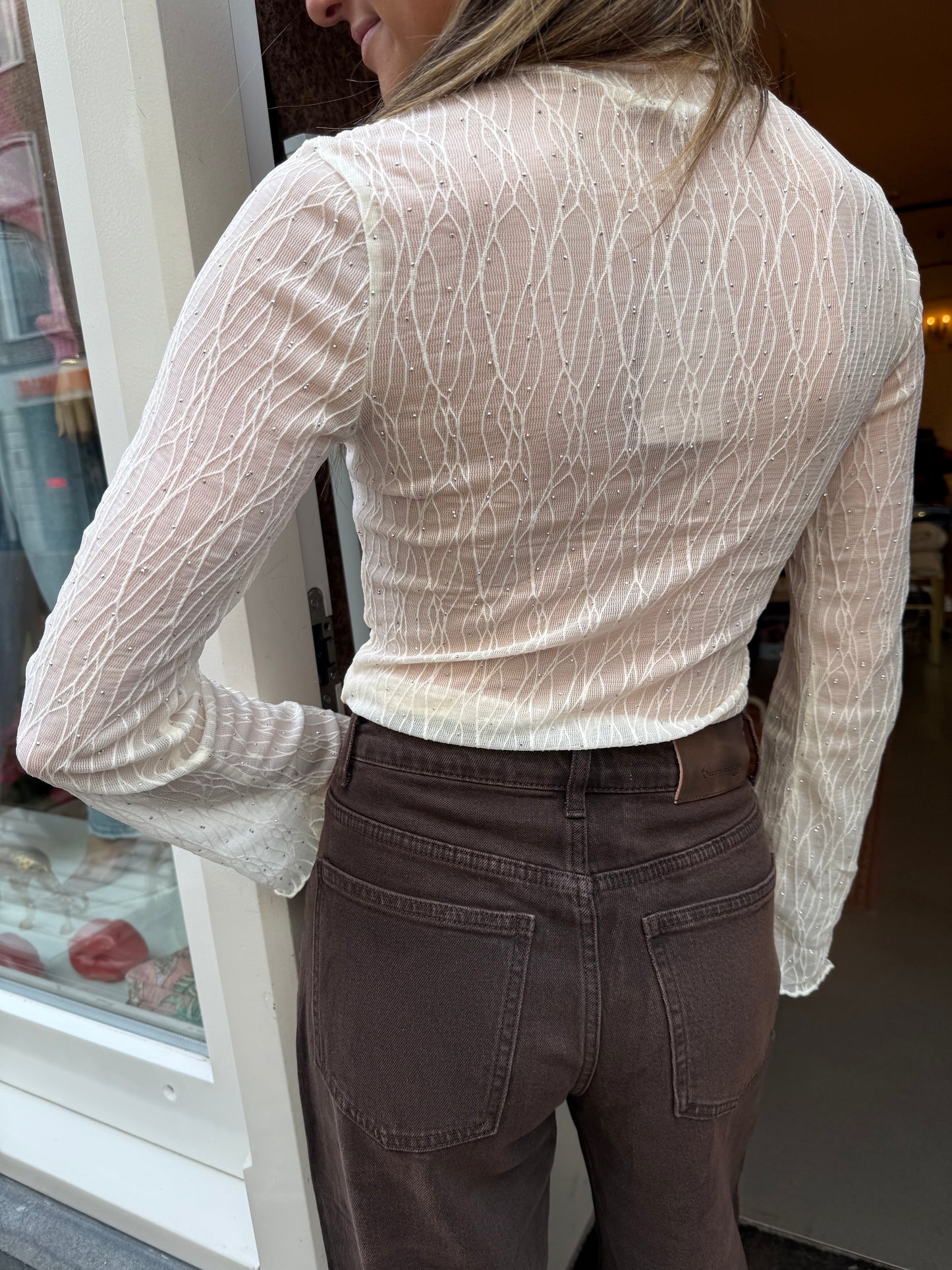 Ella mesh top off white - Project 35