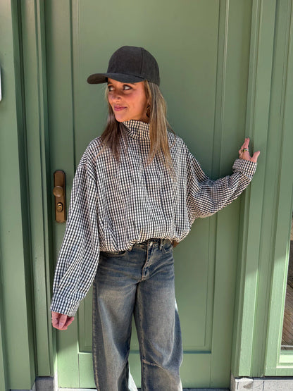 Alex blouse jasje geruit groen/wit
