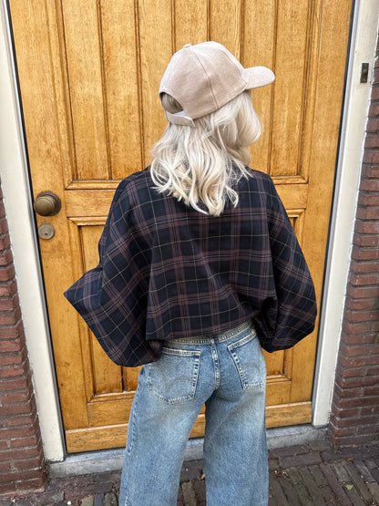 Mira oversized blouse grove ruit bruin
